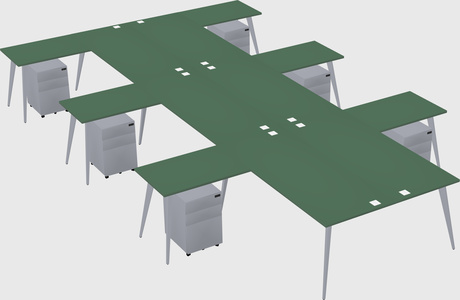 Shared l-shaped office desk system