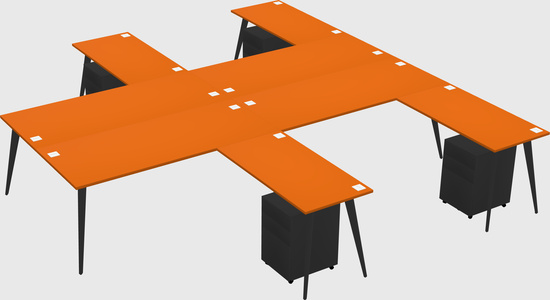Shared L-shaped Office Desk System