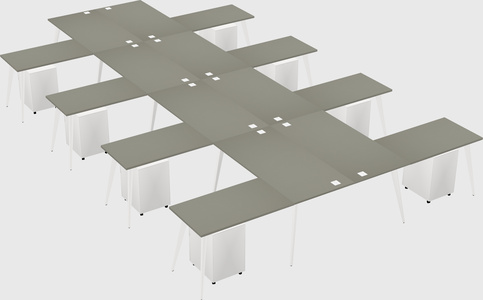 Shared l-shaped office desk system