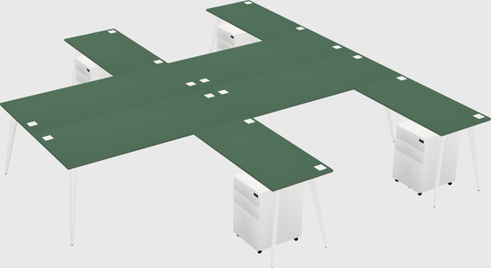 Shared L-shaped Office Desk System