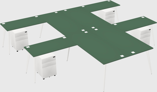 Shared l-shaped office desk system