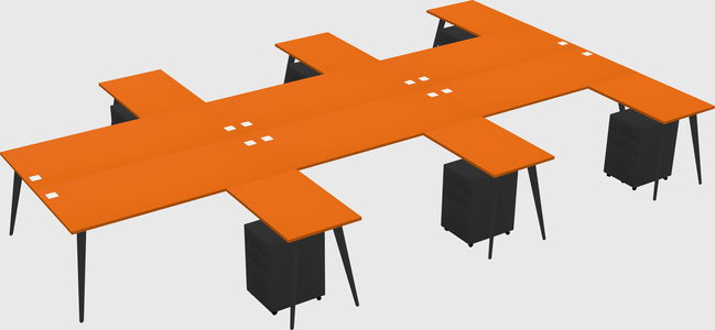 Shared L-shaped Office Desk System