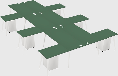 Shared l-shaped office desk system