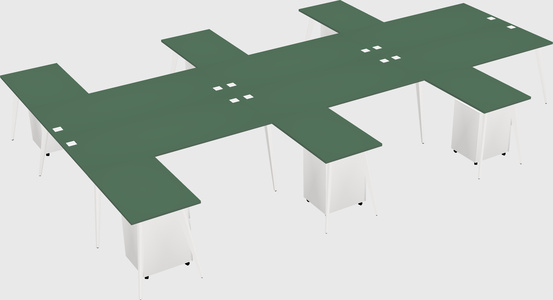 Shared l-shaped office desk system