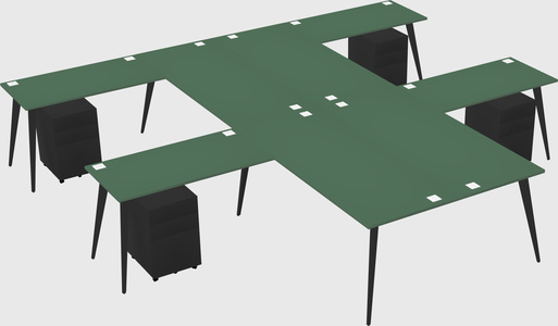 Shared l-shaped office desk system