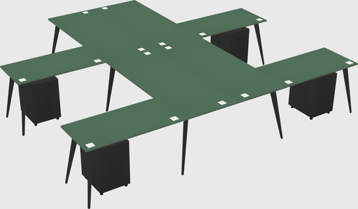 Shared l-shaped office desk system