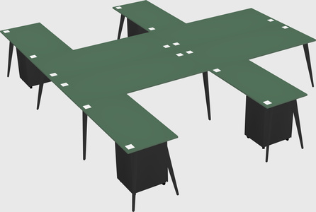 Shared l-shaped office desk system
