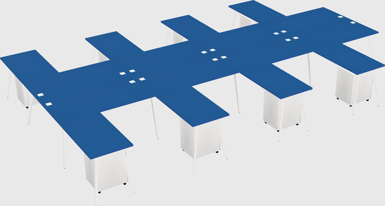 Shared l-shaped office desk system