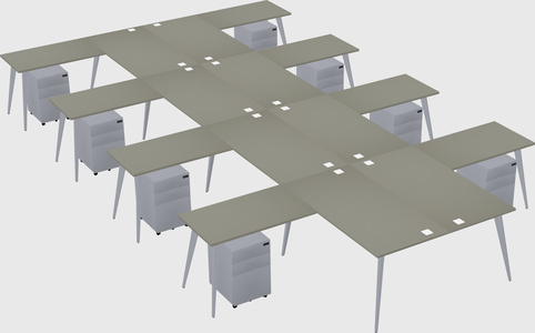 Shared l-shaped office desk system