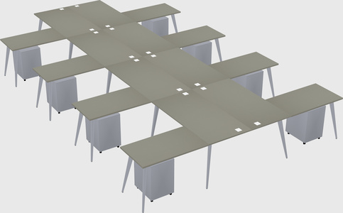 Shared l-shaped office desk system