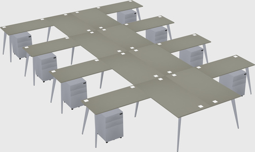 Shared l-shaped office desk system