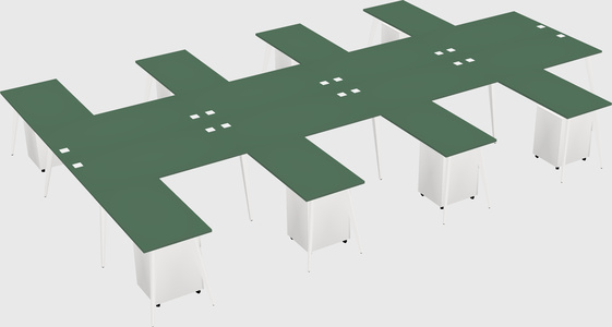 Shared l-shaped office desk system