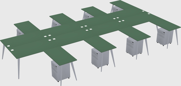 Shared L-shaped Office Desk System