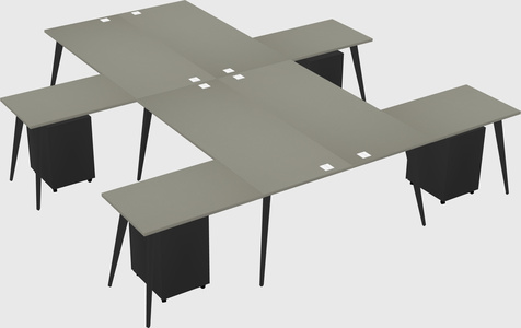 Shared l-shaped office desk system