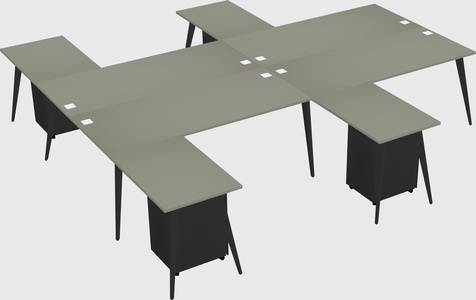 Shared l-shaped office desk system