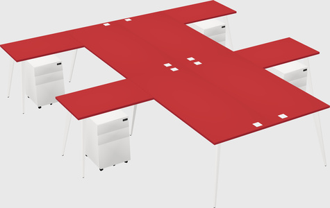 Shared l-shaped office desk system