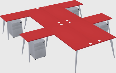 Shared l-shaped office desk system