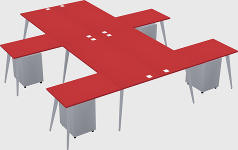 Shared l-shaped office desk system