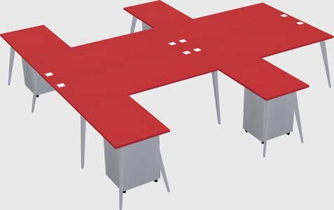 Shared l-shaped office desk system