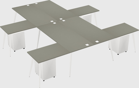 Shared l-shaped office desk system