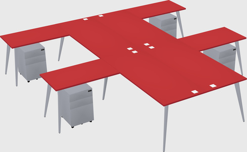 Shared l-shaped office desk system