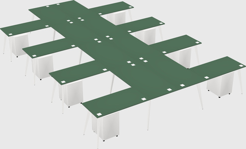Shared l-shaped office desk system