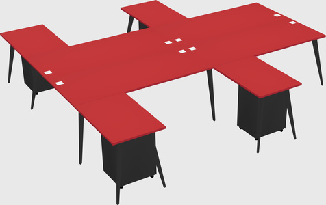 Shared l-shaped office desk system
