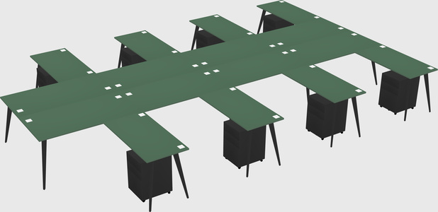Shared L-shaped Office Desk System