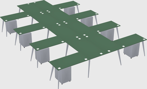 Shared l-shaped office desk system