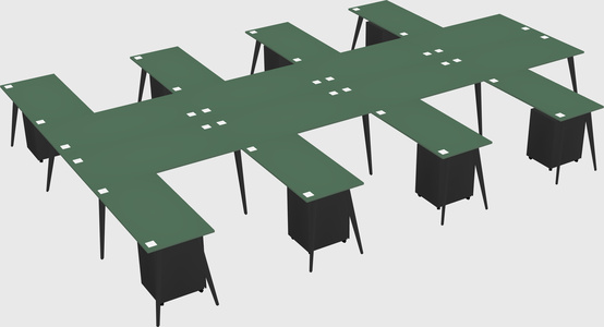 Shared l-shaped office desk system