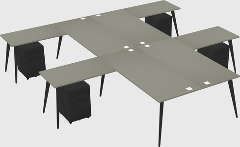 Shared l-shaped office desk system