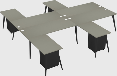 Shared l-shaped office desk system