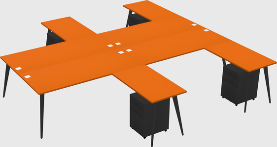 Shared L-shaped Office Desk System