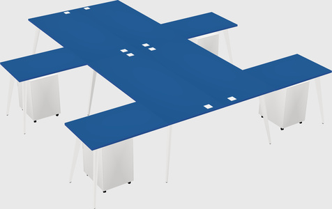 Shared l-shaped office desk system