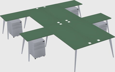Shared l-shaped office desk system