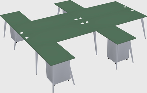 Shared l-shaped office desk system