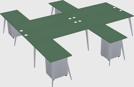 Shared l-shaped office desk system