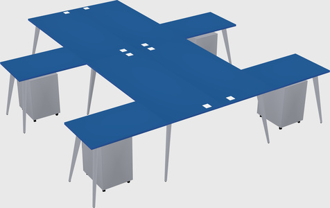 Shared l-shaped office desk system