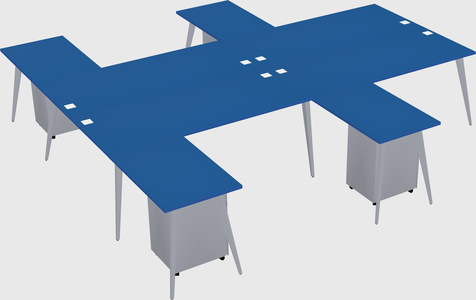 Shared l-shaped office desk system