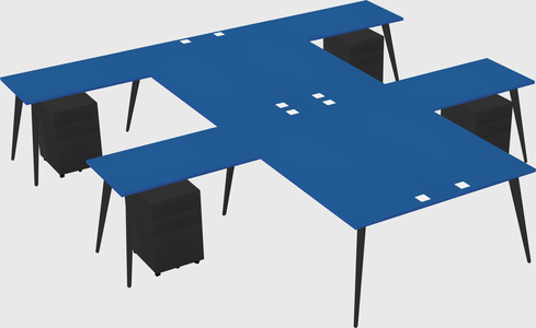 Shared l-shaped office desk system