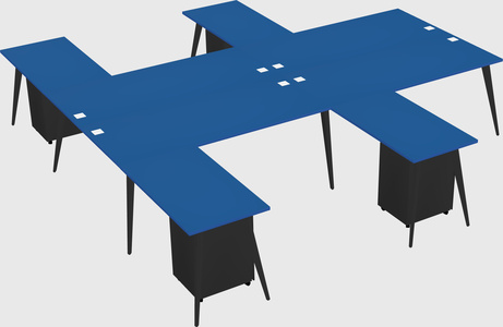 Shared l-shaped office desk system