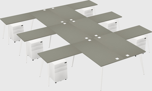 Shared l-shaped office desk system
