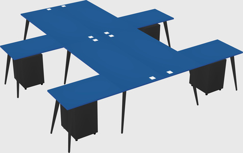 Shared l-shaped office desk system