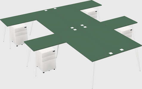 Shared l-shaped office desk system