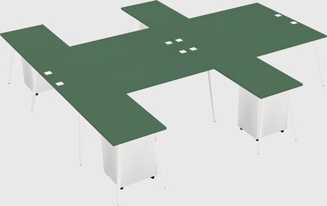 Shared l-shaped office desk system