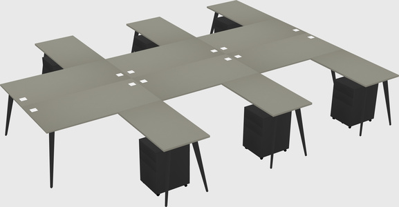 Shared L-shaped Office Desk System