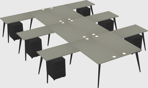 Shared l-shaped office desk system