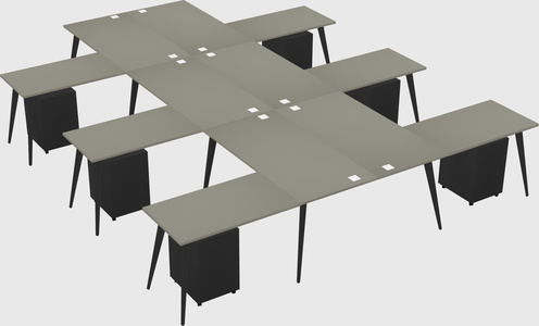 Shared l-shaped office desk system