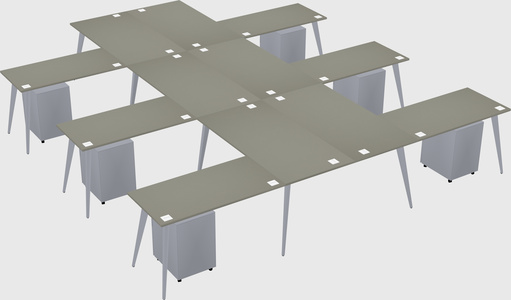 Shared l-shaped office desk system