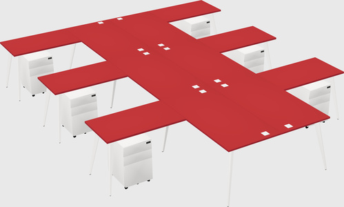Shared l-shaped office desk system